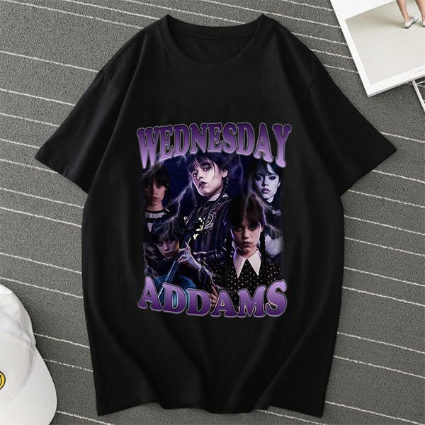 

women's tshirt wednesday graphic ees funny women fashion casual ops 90s girls ladies female short sleeve cute 230222, White