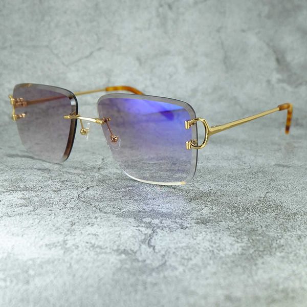 

wire c sunglasses men rimless designer luxury brand sun glasses vintage oversized square shades eyewear lentes new fashion factory sun glass, White;black