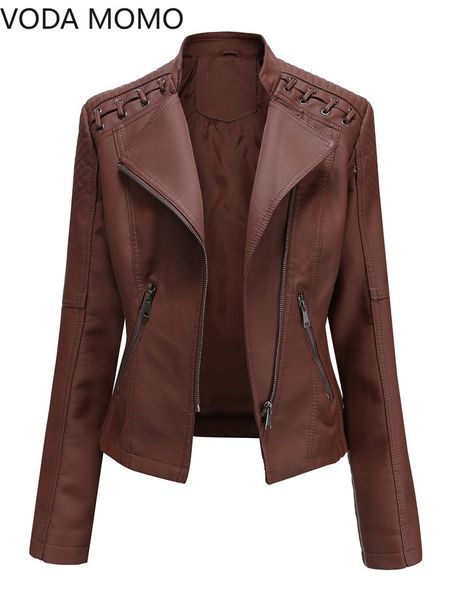 

women's leather faux leather 12 colors s-4xl autumn spring women short faux pu jacket slim fashion punk outwear motorcycle leather jack, Black