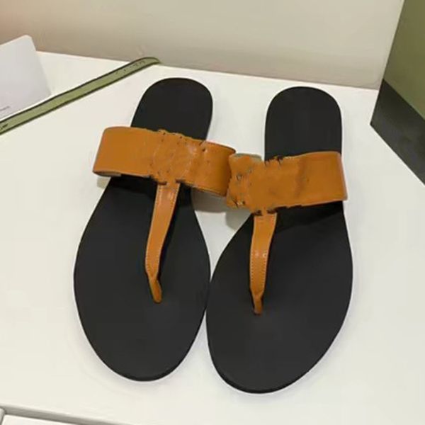 

summer luxury g sandals designer women flip flops slipper fashion genuine leather slides metal chain ladies casual shoes 04, Black