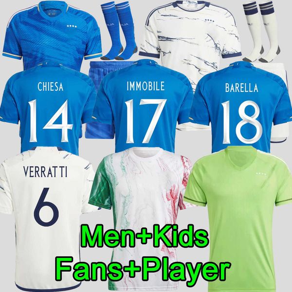 

2023 2024 italys soccer jerseys player version maglie da calcio totti verratti chiesa training suit italia 23 24 football shirts t lorenzo m, Black;yellow