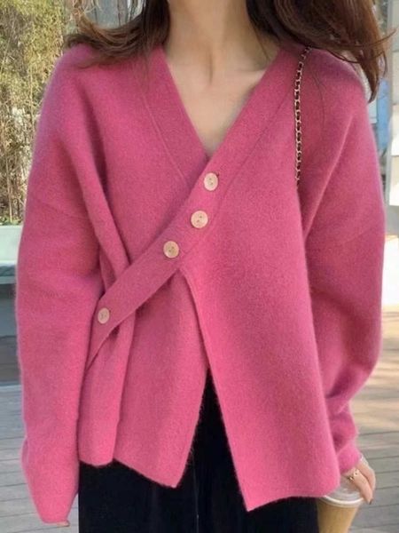 

winter clothes women over sized sweater cardigans irregular loose fashion pullover knit white korean long sleeve 230222, White;black