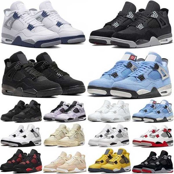 

jumpman 4 4s basketball shoes retro mens military black canvas university blue thunder sail cactus jack sneakers size 36-460bv4