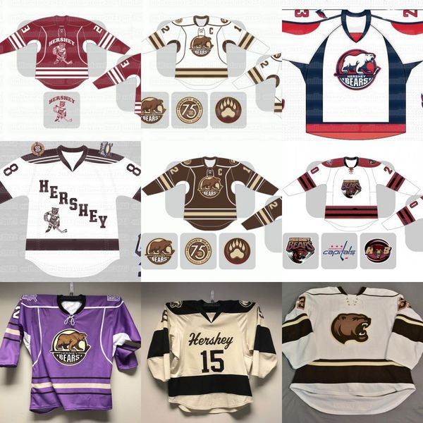 

hershey bears hockey jersey ahl garrett pilon tobias geisser alexander alexeyev dylan mcilrath drake rymsha michal kempny lucas johansen kod, Black;red