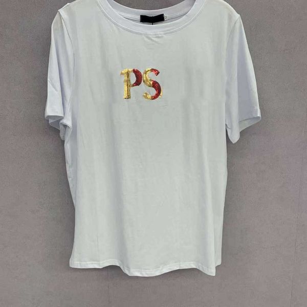 

23ss designer brand short-sleeved t-shirt fashion trend men women pure cotton round neck colored glitter loose and comfortable clothing, White;black
