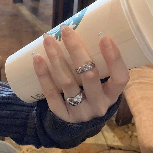 

designer chnl rings wind real gold ins cool pair ring female, Golden;silver