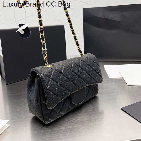 

cc shoulder bags womens shoulder bag handbags france classic mini flap rectangle quilted bags caviar leather calfskin gold metal hardware ma