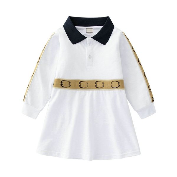 

baby girls dress kids lapel college short sleeve pleated shirt skirt children casual clothing classic brand kids clothes, Red;yellow