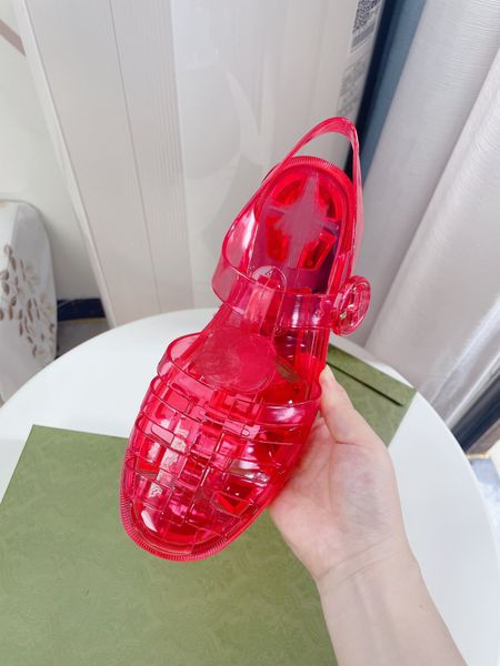 

jelly sandals designer transparent clear slippers women lady flat slides rubber sole flip flops double g sandal outdoor roman shoes discount, Black