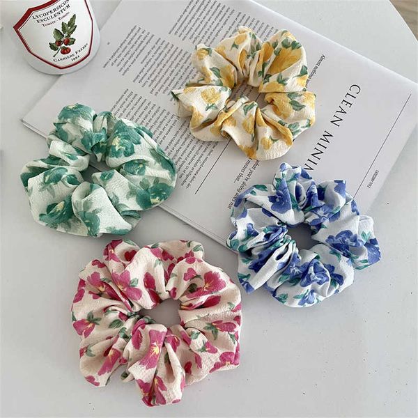 

hair clips barrettes ins selling small and fresh cloth art broken flower large intestine for sweet girls hair accessories elastic hair scrun, Golden;silver