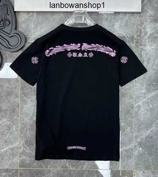 

men's classic luxury t shirt ch brand tees men women sanskrit letter sweatshirts short sleeve horseshoe designer couple t-shirts1ff9, White;black