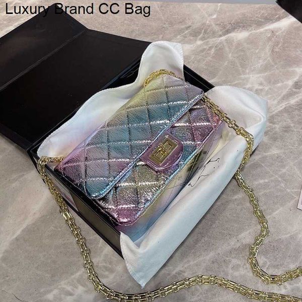 

cc ccity shoulder bags 22ss 2.55 mermaid iridescent colorful bags lambskin classic mini flap quilted matelasse chain crossbody shoulder purs