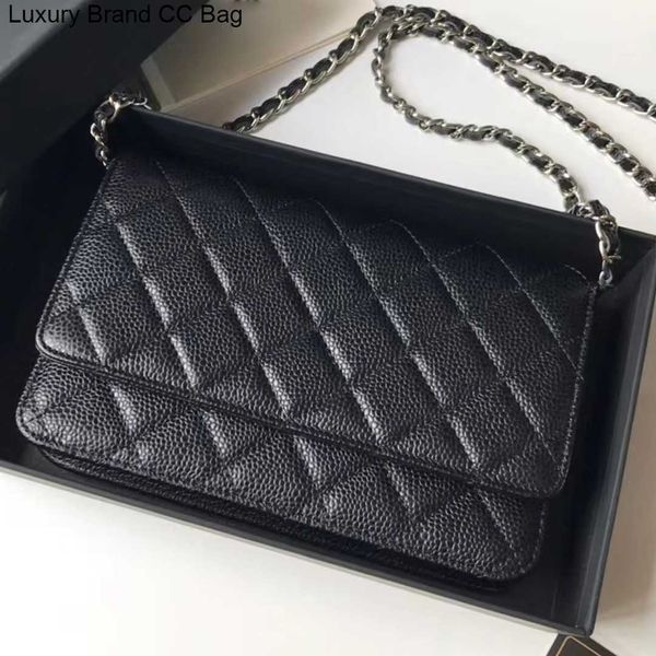 

cc shoulder bags 9a designer bags card holder ladies fashion shoulder bag gold caviar genuine leather chain bag quilted coin purse with gift