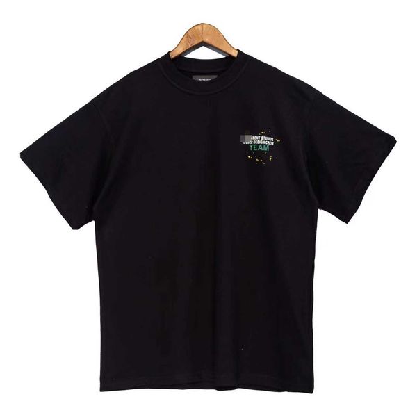 

2023 men's and women's fashion t shirt western european brand designer rep correct version high street loose round neck short slee, White;black