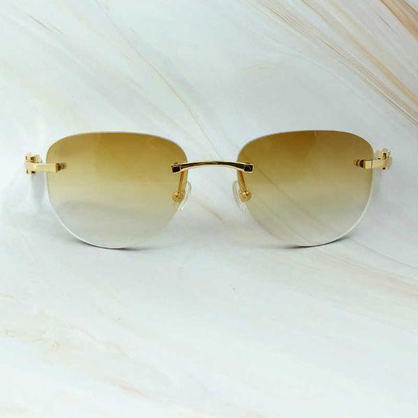 

buffalo horn sunglasses men rimless wood sun glasses fashion vintage oval shades eyewear trending new fashion factory sun glasses 70%off rwh, White;black