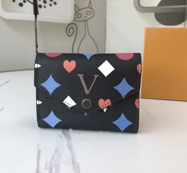 

fashion designer wallet luxury empreinte purse mens womens leather coin purses highs quality flower letter wallets card holders original box, Red;black
