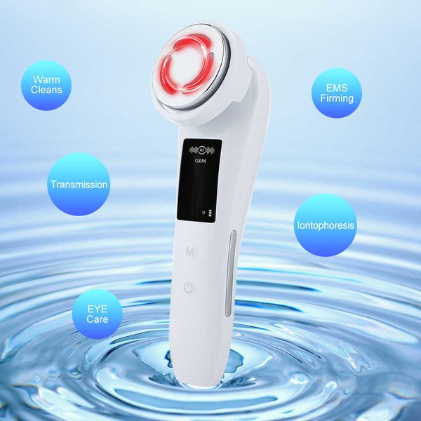 

face cleaner ems led pn therapy rf radio vibration massage warm skin rejuvenation microcurrent eye care beauty device tool 230222
