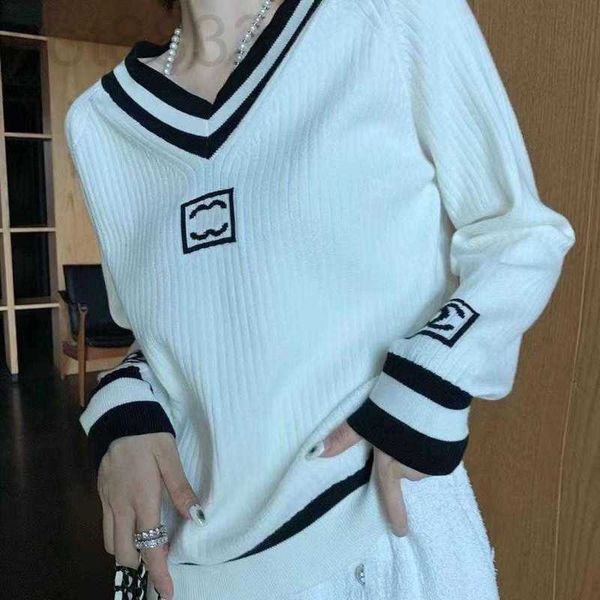 

women's sweaters designer womens spring woman knitted cardigan for women sweater v-neck letters black and white contrast luxury fashion, White;black
