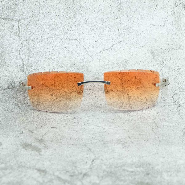 

buffalo horn sunglasses designer rimless sunglass for men and women new diamond cut shades eyewear glasses new fashion factory sun glasses 7, White;black