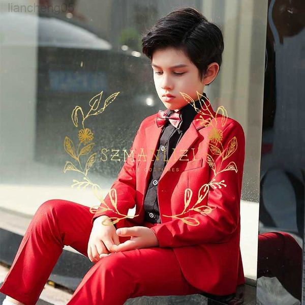 

clothing sets red boy suits for wedding notched lapel slim fit boys wedding child jacket pant come mariage kids blazers ternos 2 piece w0222, White