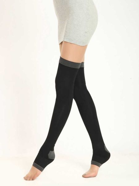 

5pc socks hosiery pressure stockings for veins and varicose veins women stocking compression socks burn fat fit slimming leg over knee high, Black;white