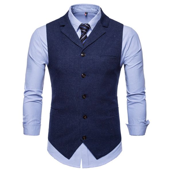 

men's vests suit business s casual waistcoat formal gilet slim england style wedding clothing 230222, Black;white