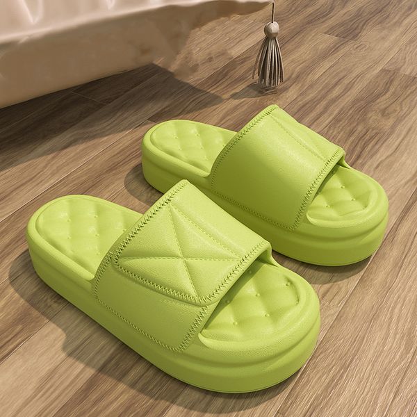 

slippers thick platform women summer solid color eva non slip beach sandals couple outdoor indoor home shoes ladies flip flops 230221, Black