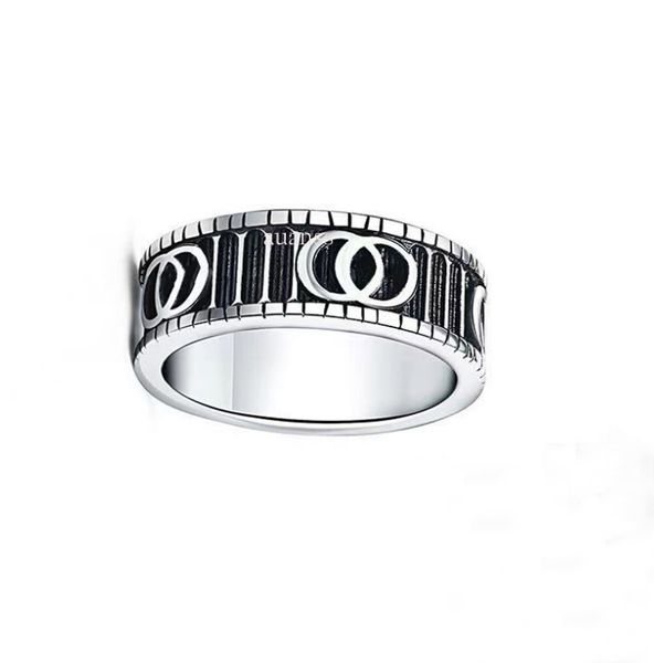 

fashion silver rings for women mens rings fashion love skull letter brass ring non-fading anti-allergies valentine's day birthday gift