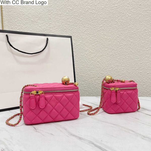 

cc cross body women golden pearl mini case cosmetic bag lambskin crossbody coins purse vintage quilted metallic hardware wallets designer va