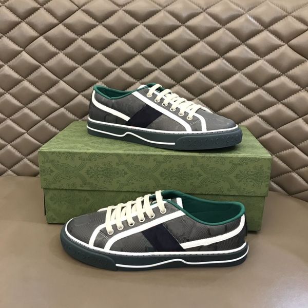 

tennis 1977 canvas casual shoes luxurys designers womens shoe italy green and red web stripe rubber sole camel and ebony sneakers stretch co, Black