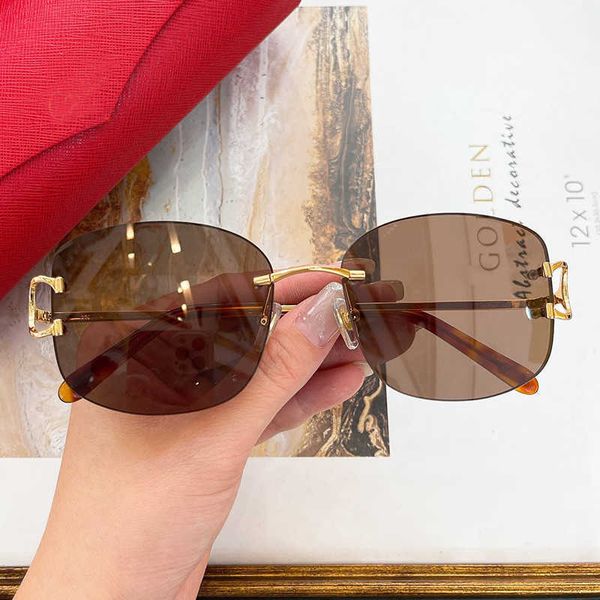 

wire c sunglasses men and women desinger luxury vintage rimless sun glasses cool decoration oversized shades eyewear new fashion factory sun, White;black