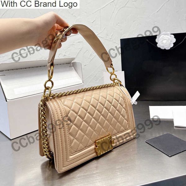 

cc cross body portable cowhide 20ssn boy chain bags gold metal hardware caviar leather flap designer luxurys handbags crossbody bags card ho