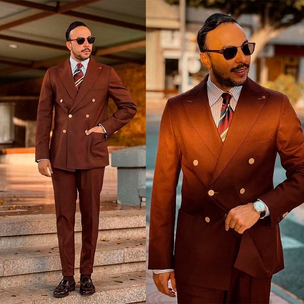 

men's suits blazers men suit tailormade 2 pieces solid brown blazerpants double breasted business wedding formal prom daily tailored 23, White;black