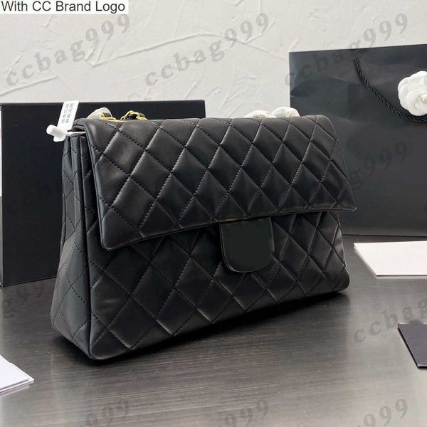 

cc shoulder bags 32x20cm vintage quilted designer bag classic black white matelasse gold metal chain shoulder large capacity handbags womens