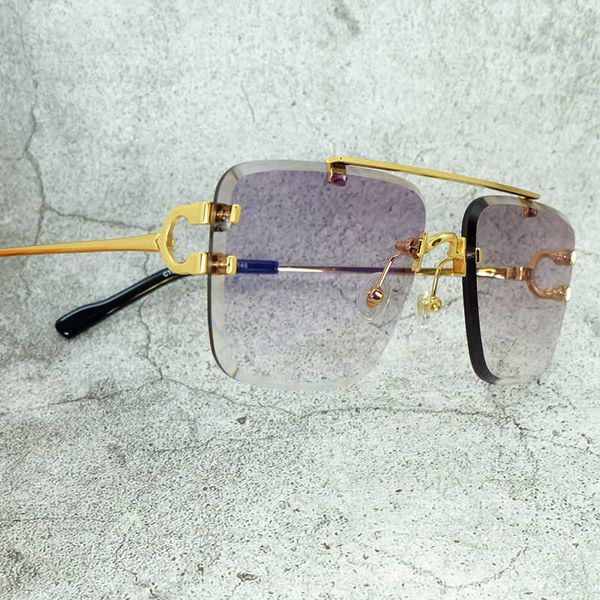 

big square sunglasses for men fashion vintage rimless eyewear luxury designer outdoor shades classic sun new fashion factory sun glasses 70%, White;black