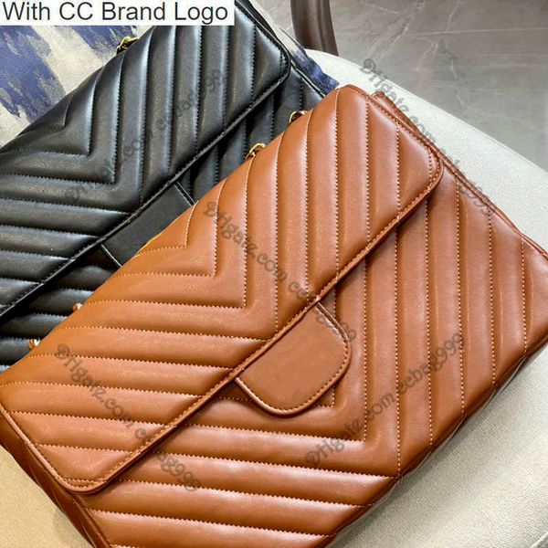 

cc shoulder bags large capacity v-shaped jumbo shoulder bags black khaki genuine leather designer crossbody gold metal hardware luxuries han