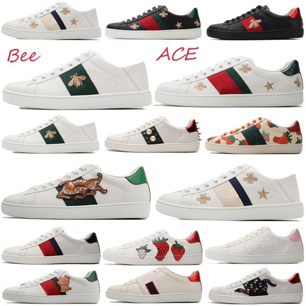 

ace bee mens sports shoe trainers tiger sneaker men women casual shoes designer shoe perforated interlocking snake leather sneakers with box