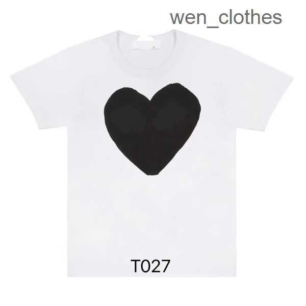 

men's t shirts 23ss summer cdgs mens t shirts play t shirt commes short sleeve womens des badge garcons embroidery heart red 7 0hvy, White;black