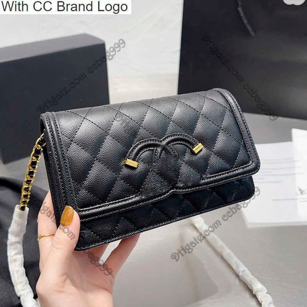 

cc shoulder bags flap mini woc caviar designer bag wallet whit chain grained shiny calfskin quilted coin purses letter embroidery pouches go