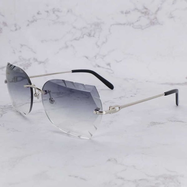 

rimless sun glasses brand designer diamond cut edge sunglasses fashion shades eyewear mens new fashion factory sun glasses 70%off f6t6, White;black