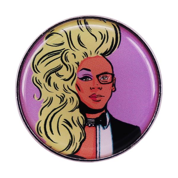 

rupaul's drag race pin brooch tv show badge, Blue