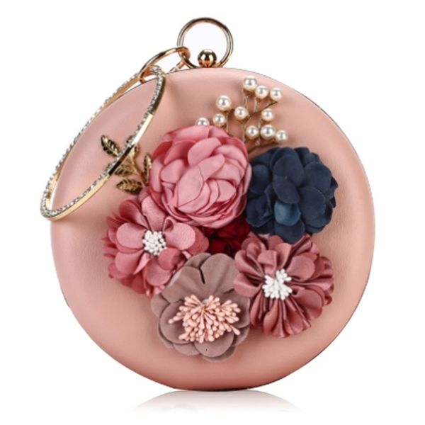

waist bags chic women evening bag round flower dinner party wedding clutch shoulder handbag 230222