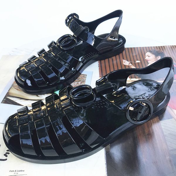 

transparent black clear romans pvc sandals luxury designer women double g buckle slides 2023 summer shoes roman ankle strap sandal ladies po