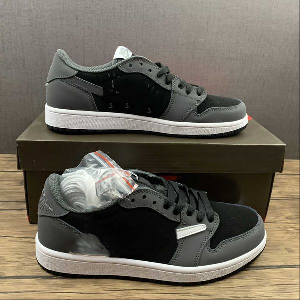 

2023 shoes mens jumpman 1 low sp retro low cool grey black white travis scotts basketball shoe sports sneakers with box