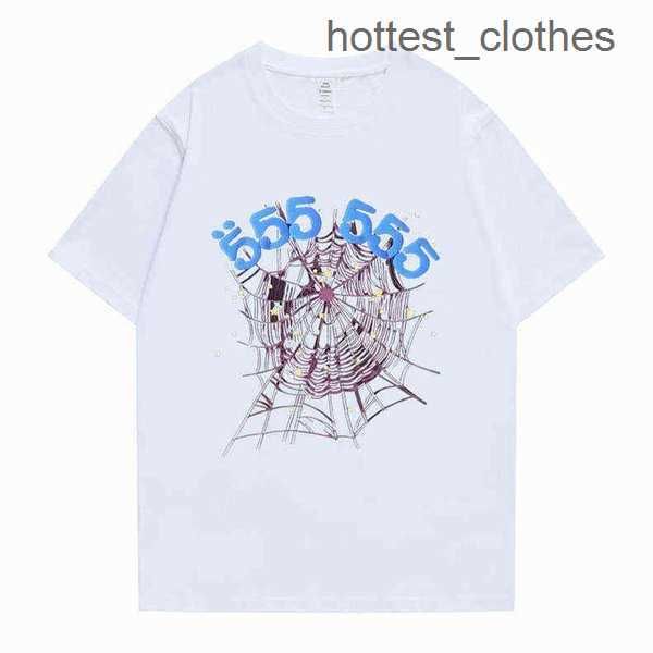

2021 new printing sp5der 555555 angel number t shirt men women spider web pattern t-shirt super cool hip hop tees 4 882u, White;black