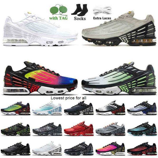 

2022 tn plus 3 women mens running shoes tuned iii grey white og black light bone laser blue green aqua rainbow red tns trainers
