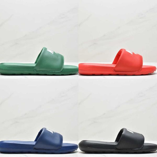 

2023 designers slippers for men victori one slides boys flats soft sports sandals rubber sole mule flip flops letter beach causal shoes, Black