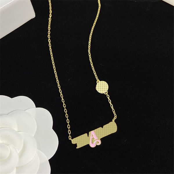 

pink letter pendant necklaces for women golden animal solitaire necklace personality high street chain, Silver