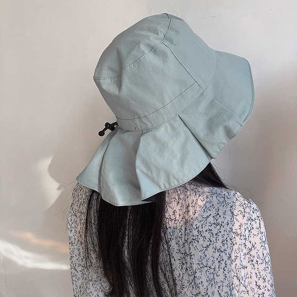 

wide brim hats 2023 japanese style spring summer bucket cap sun visor large-brimmed uvcut recreational fisherman hat l230222, Blue;gray