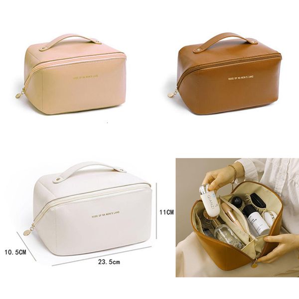 

cosmetic bags cases portable makeup largecapacity leather travel women waterproof storage case multifunction toiletry organizer 230222